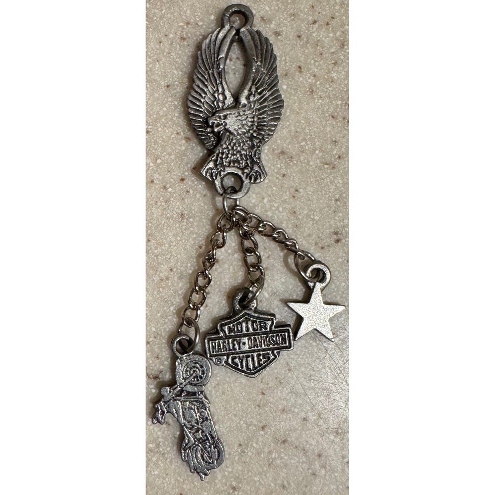 Harley-Davidson 2.5" necklace or bracelet charm motorcycle eagle star
